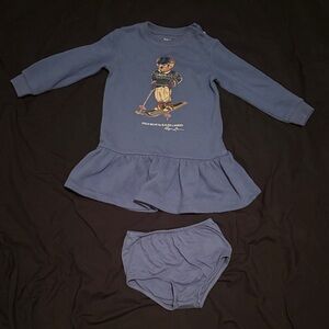 Ralph Lauren Blue Dress with Bear Motif